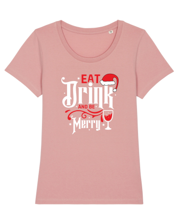 Eat, Drink and Be Merry (versiune 1) alb Canyon Pink