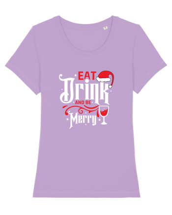 Eat, Drink and Be Merry (versiune 1) alb Lavender Dawn