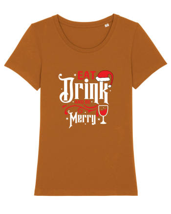 Eat, Drink and Be Merry (versiune 1) alb Roasted Orange
