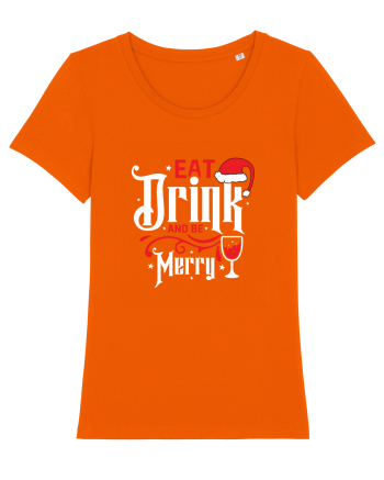 Eat, Drink and Be Merry (versiune 1) alb Bright Orange