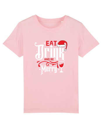 Eat, Drink and Be Merry (versiune 1) alb Cotton Pink