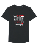 Eat, Drink and Be Merry (versiune 1) alb Tricou mânecă scurtă guler larg Bărbat Skater