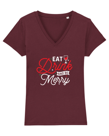 Eat, Drink and Be Merry (versiune 2) alb Burgundy
