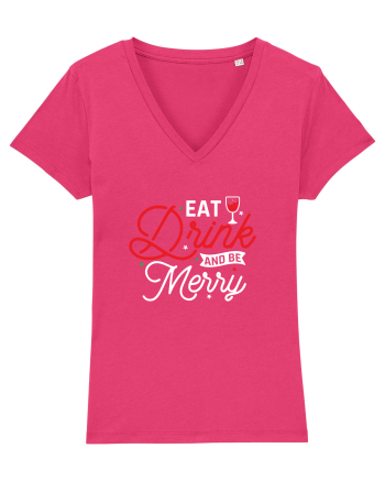 Eat, Drink and Be Merry (versiune 2) alb Raspberry