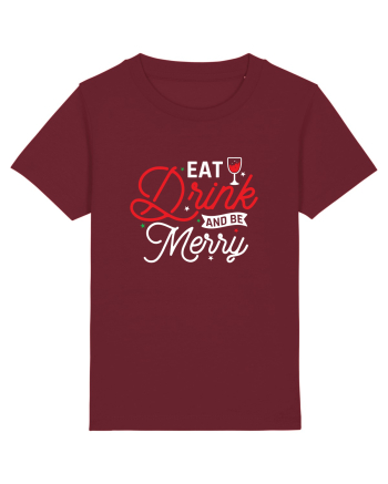 Eat, Drink and Be Merry (versiune 2) alb Burgundy