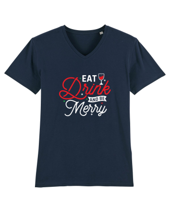 Eat, Drink and Be Merry (versiune 2) alb French Navy