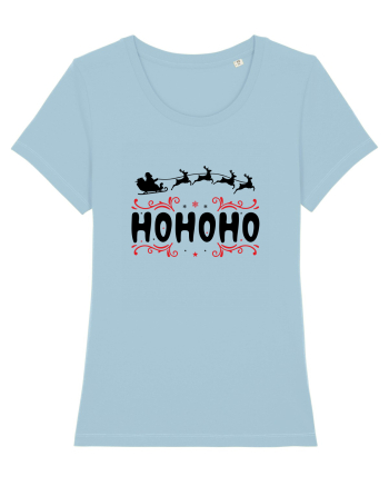 Ho Ho Ho (Moș Crăciun) negru Sky Blue