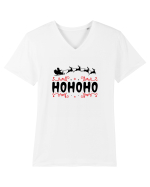 Ho Ho Ho (Moș Crăciun) negru Tricou mânecă scurtă guler V Bărbat Presenter