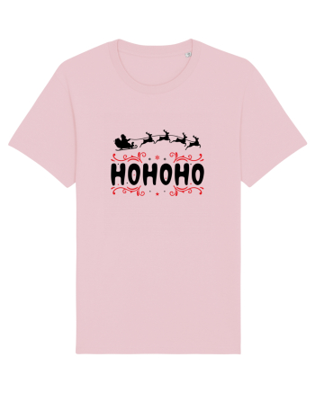 Ho Ho Ho (Moș Crăciun) negru Cotton Pink