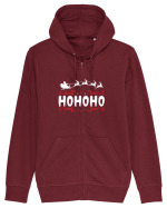 Ho Ho Ho (Moș Crăciun) alb Hanorac cu fermoar Unisex Connector