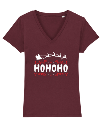 Ho Ho Ho (Moș Crăciun) alb Burgundy