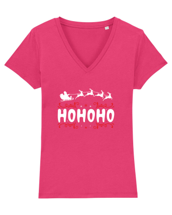 Ho Ho Ho (Moș Crăciun) alb Raspberry