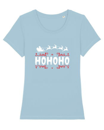 Ho Ho Ho (Moș Crăciun) alb Sky Blue