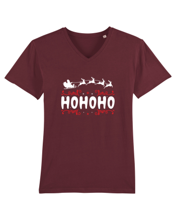 Ho Ho Ho (Moș Crăciun) alb Burgundy