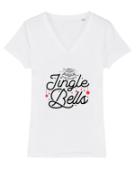 Jingle Bells (Crăciun) Tricou mânecă scurtă guler V Damă Evoker