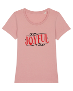 Joyful (Crăciun) Tricou mânecă scurtă guler larg fitted Damă Expresser