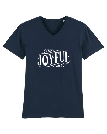 Joyful (Crăciun) alb French Navy