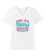Let it Snow Somewhere Else (Crăciun) Tricou mânecă scurtă guler V Bărbat Presenter