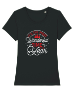 It's the Most Wonderful Time of the Year (alb) Tricou mânecă scurtă guler larg fitted Damă Expresser