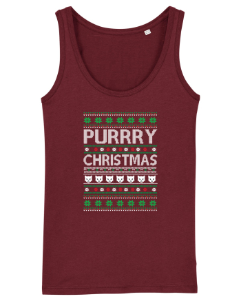 Purry Christmas Ugly Sweater (Crăciun) Burgundy