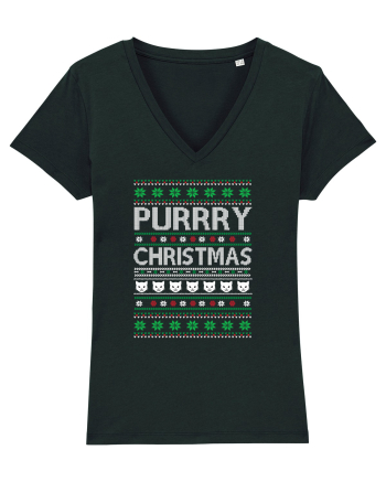 Purry Christmas Ugly Sweater (Crăciun) Black