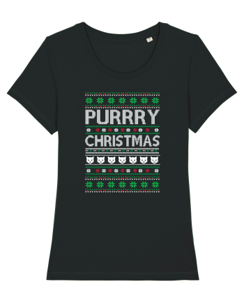 Purry Christmas Ugly Sweater (Crăciun) Black