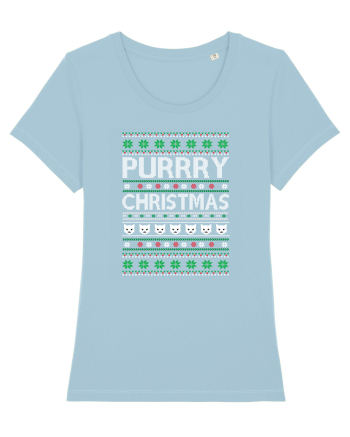 Purry Christmas Ugly Sweater (Crăciun) Sky Blue