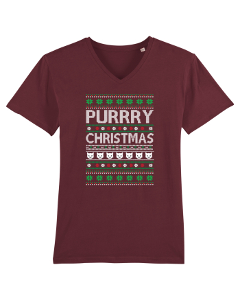 Purry Christmas Ugly Sweater (Crăciun) Burgundy