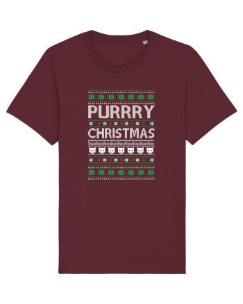 Purry Christmas Ugly Sweater (Crăciun) Burgundy