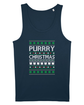 Purry Christmas Ugly Sweater (Crăciun) Navy