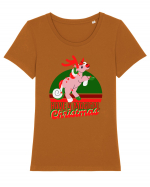 Christmas Unicorn Tricou mânecă scurtă guler larg fitted Damă Expresser