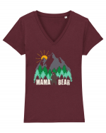 Mama bear Tricou mânecă scurtă guler V Damă Evoker