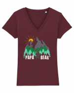 Papa Bear Tricou mânecă scurtă guler V Damă Evoker