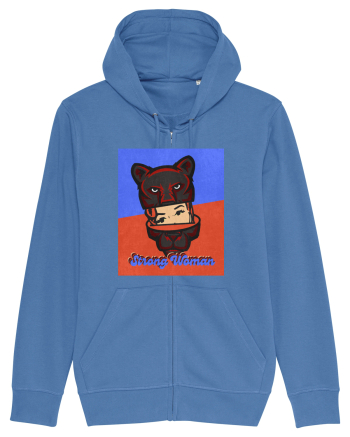 Retro.Strong Woman Bright Blue