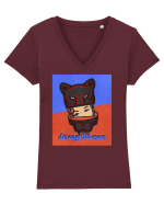 Retro.Strong Woman Tricou mânecă scurtă guler V Damă Evoker