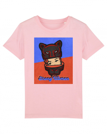 Retro.Strong Woman Cotton Pink