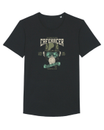 Cafe Racer Born to Ride Tricou mânecă scurtă guler larg Bărbat Skater