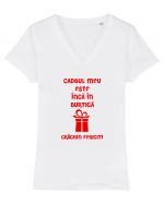 Cadoul meu este inca in burtica Tricou mânecă scurtă guler V Damă Evoker