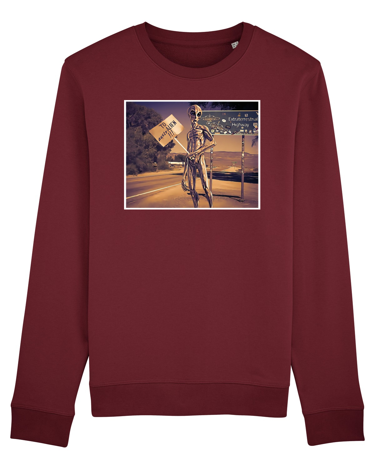 Bluză mânecă lungă Unisex Rise Burgundy