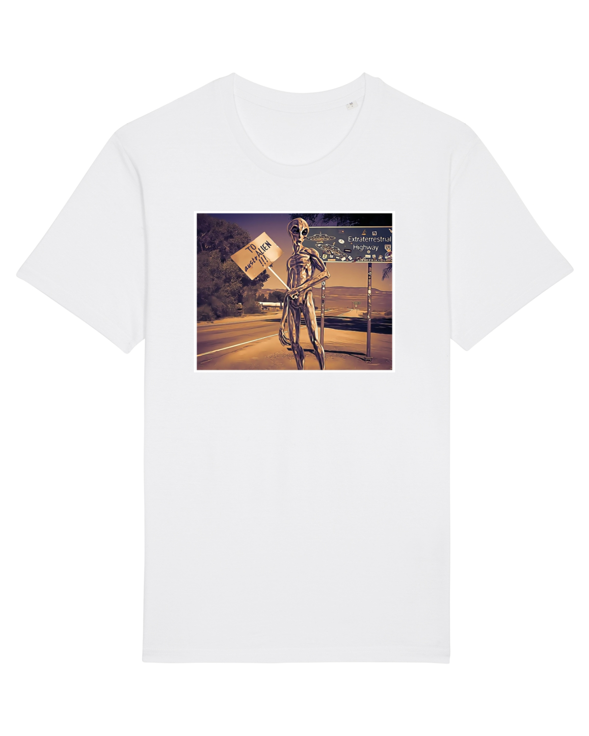 Tricou mânecă scurtă Unisex Rocker White