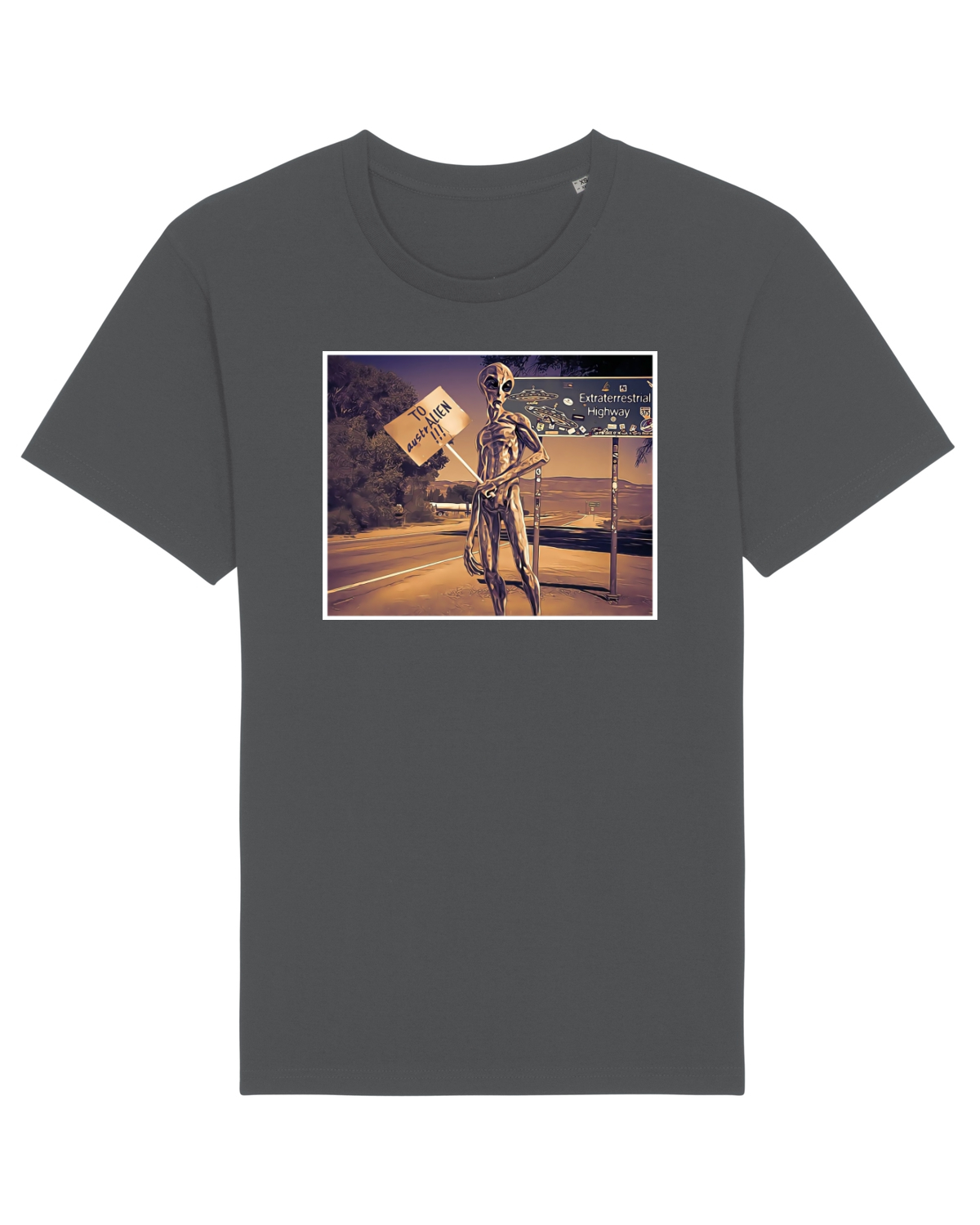Tricou mânecă scurtă Unisex Rocker Anthracite