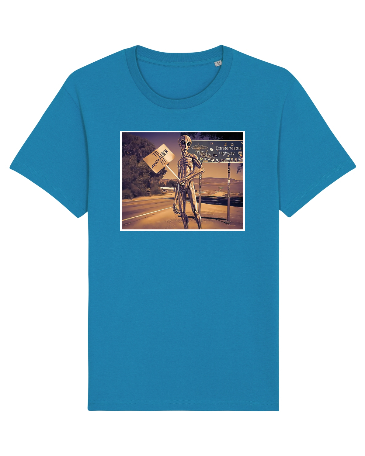 Tricou mânecă scurtă Unisex Rocker Azur
