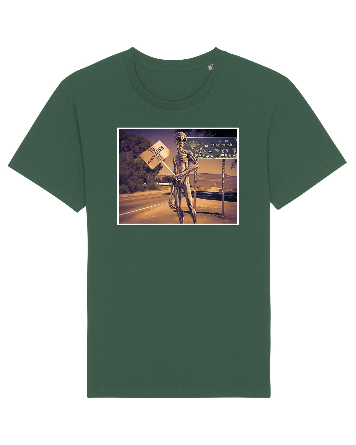 Tricou mânecă scurtă Unisex Rocker Bottle Green