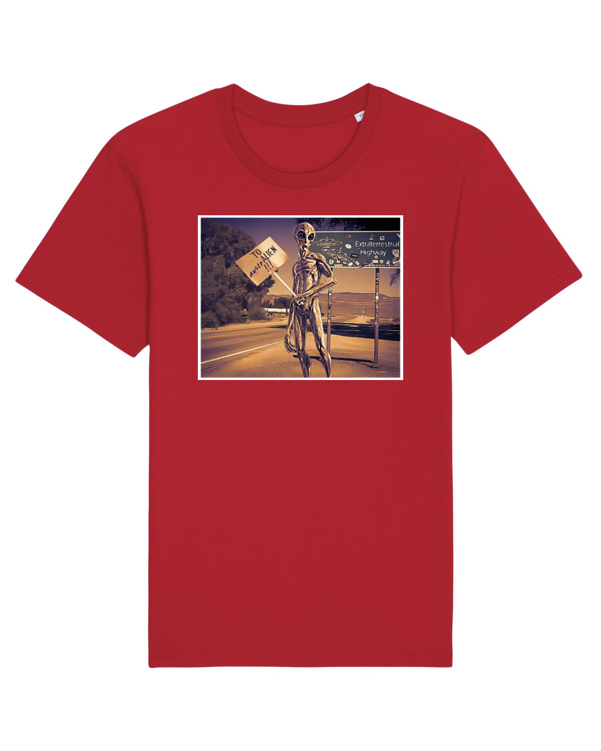 Tricou mânecă scurtă Unisex Rocker Red