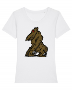 WEIRD MONKEY Tricou mânecă scurtă guler larg fitted Damă Expresser