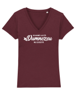 Doamne ajuta ca Dumnezeu nu exista Tricou mânecă scurtă guler V Damă Evoker