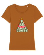 Craciun Fericit! Tricou mânecă scurtă guler larg fitted Damă Expresser