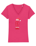 Craciun Fericit! Ho ho ho Tricou mânecă scurtă guler V Damă Evoker