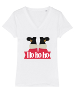 Craciun Fericit! Ho ho ho 2 Tricou mânecă scurtă guler V Damă Evoker