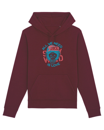 All we need is Love Monkey Burgundy